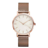 Thin Dial Luxury Quartz Wrist Watch with Stainless Steel Mesh Strap