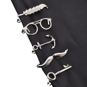 Quirky Tie Clip Selection - Feather / Glasses / Anchor / Mustache / Key