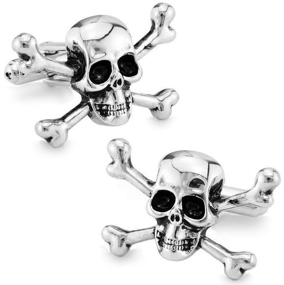 Skull & Cross Bones Metal Cuff Links